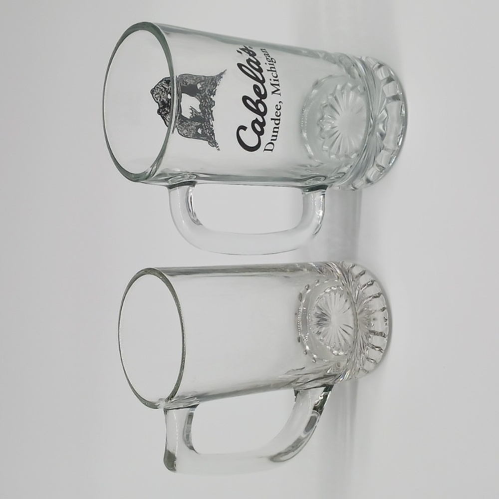 Two Glass Beer Mugs - Plain and Cabela's Dundee, MI